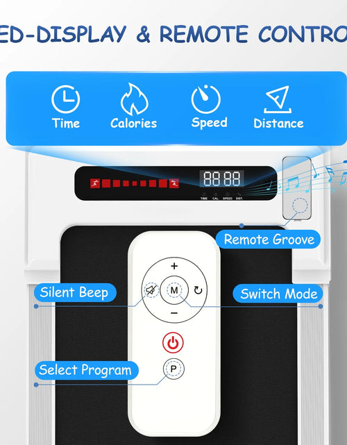 Load image into Gallery viewer, Walking Pad Treadmill under Desk, White 2.25HP Portable Mini Treadmill W/ Remote Control

