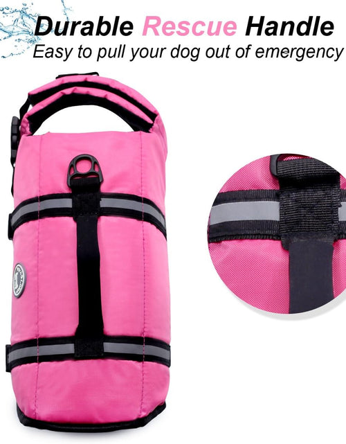 Load image into Gallery viewer, Ripstop Dog Life Vest, Reflective &amp; Adjustable Life Jacket for Dogs with Rescue Handle for Swimming &amp; Boating
