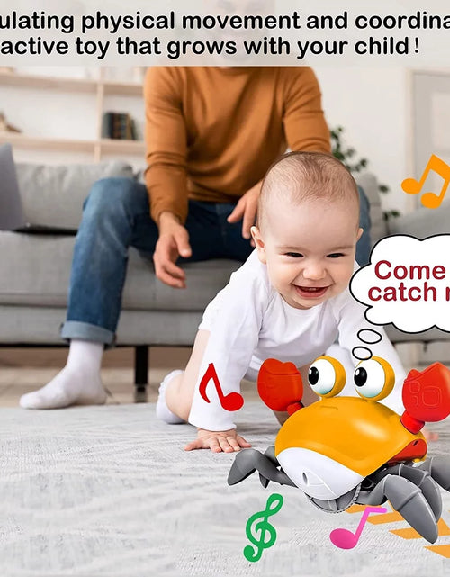 Load image into Gallery viewer, Crawling Crab Baby Toy, Tummy Time Toys Sensory Induction Crabs for Toddler Interactive Development
