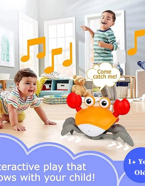 Load image into Gallery viewer, Crawling Crab Baby Toy, Tummy Time Toys Sensory Induction Crabs for Toddler Interactive Development
