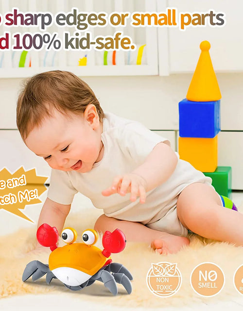 Load image into Gallery viewer, Crawling Crab Baby Toy, Tummy Time Toys Sensory Induction Crabs for Toddler Interactive Development
