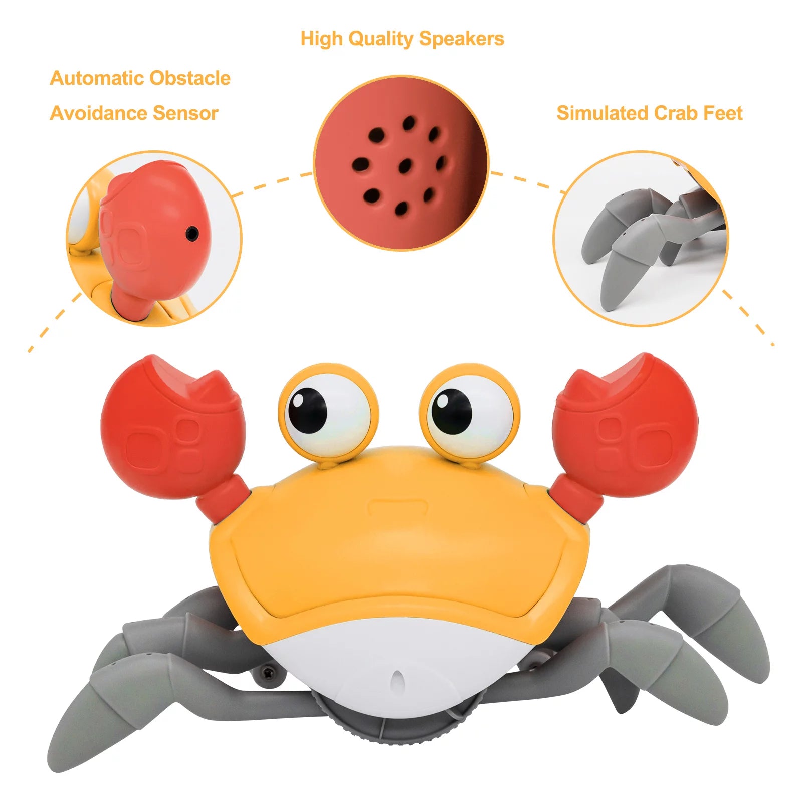 Crawling Crab Baby Toy, Tummy Time Toys Sensory Induction Crabs for Toddler Interactive Development