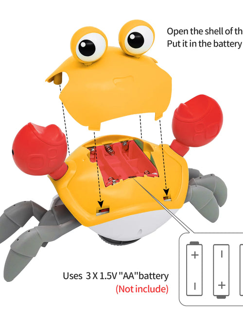 Load image into Gallery viewer, Crawling Crab Baby Toy, Tummy Time Toys Sensory Induction Crabs for Toddler Interactive Development
