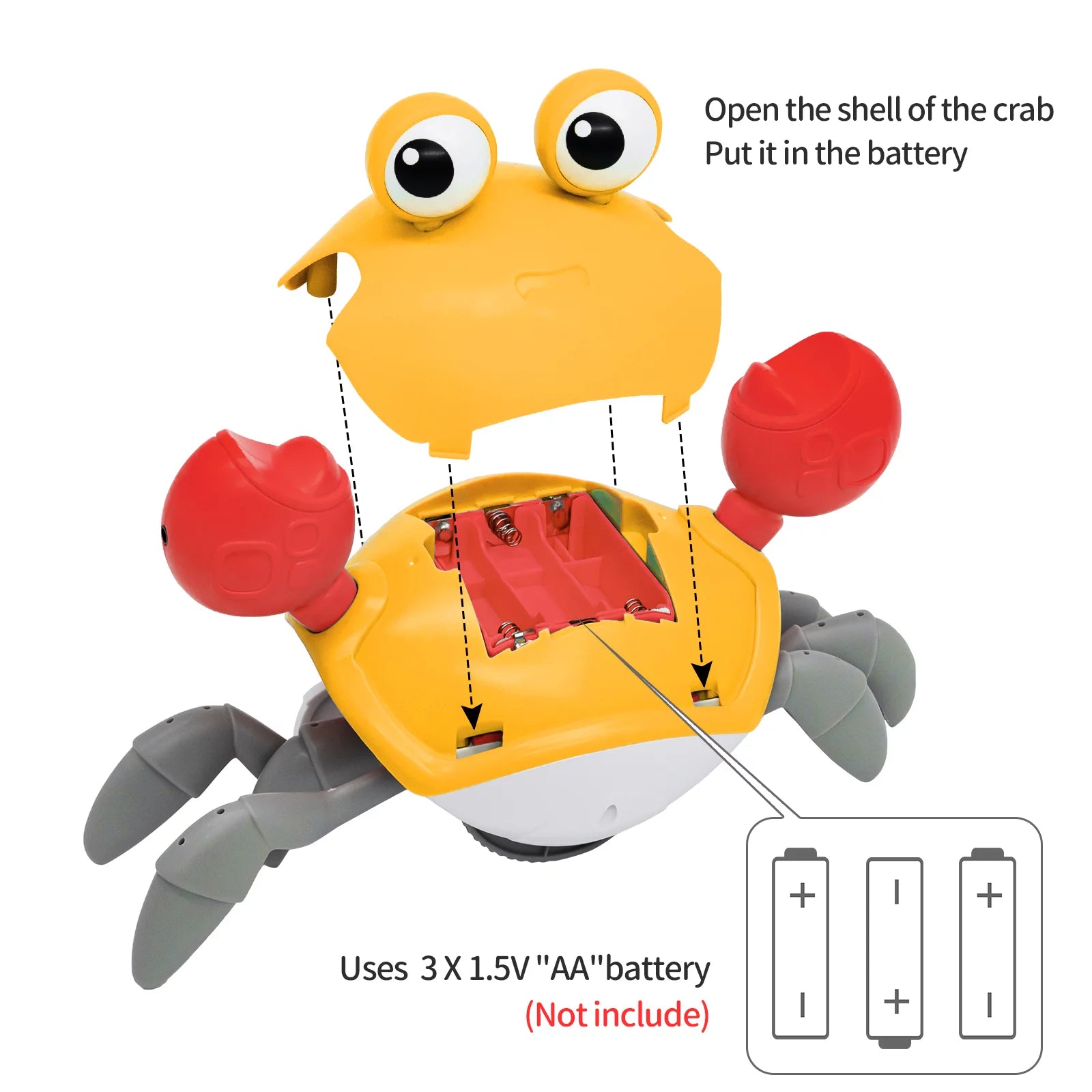 Crawling Crab Baby Toy, Tummy Time Toys Sensory Induction Crabs for Toddler Interactive Development