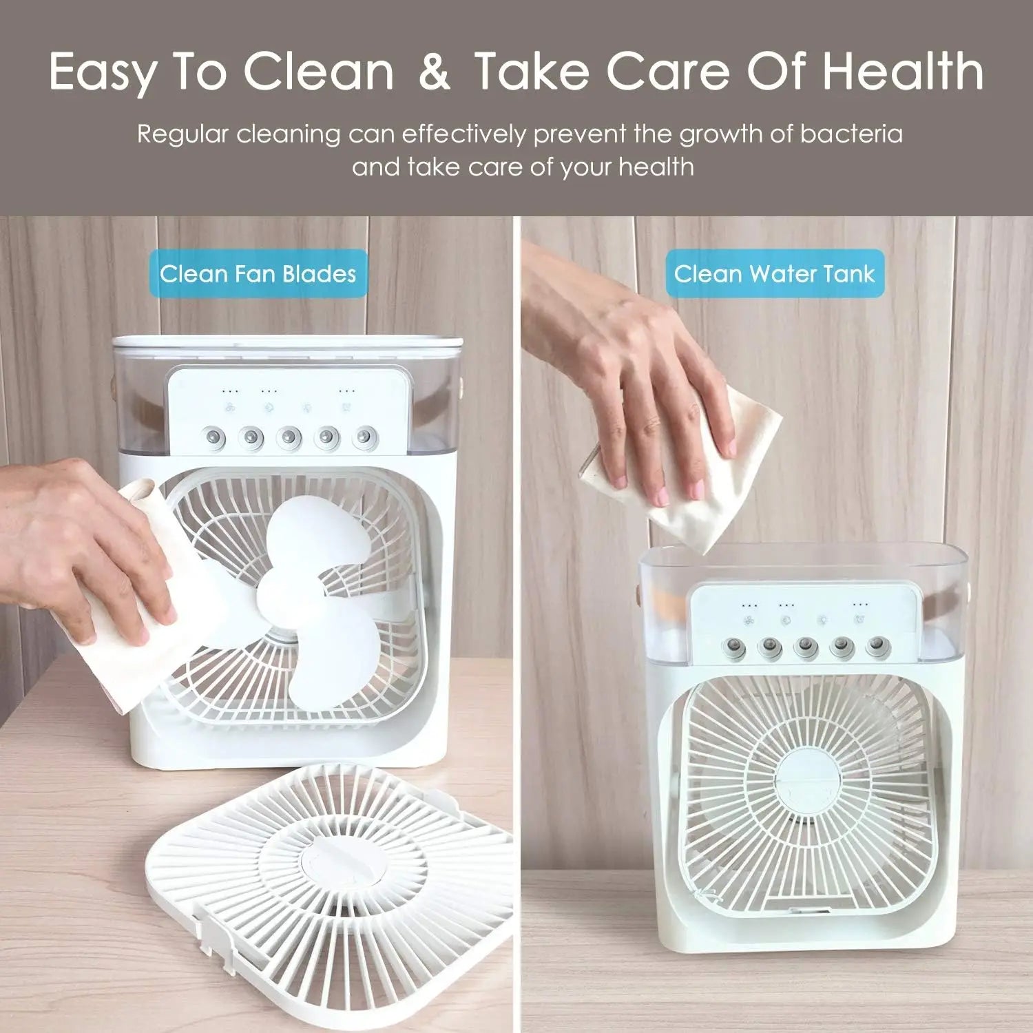 Portable Humidifier Fan Air Conditioner Household Small Air Cooler Hydrocooling Portable Air Adjustment for Office 3 Speed Fan