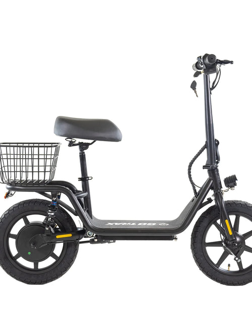 Load image into Gallery viewer, Flex Electric Scooter with Seat for Adult Commuter, 550W&amp;36V&amp;15.5Mph Foldable Scooter with 14&quot; Pneumatic Tire, Ebike with Carry Basket Black
