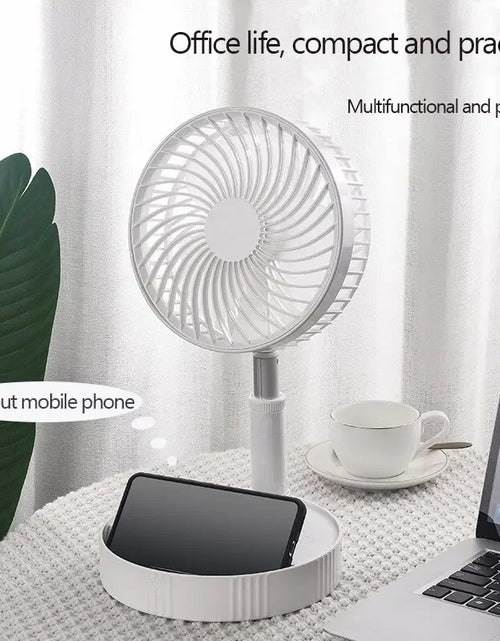 Load image into Gallery viewer, 7200Mah USB Rechargeable Portable Folding Fan Floor Low Noise Fan for Outdoor Home Wireless Fan 4 Speed Camping Portable Fan
