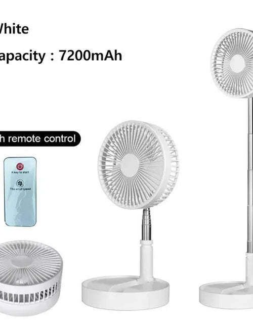 Load image into Gallery viewer, 7200Mah USB Rechargeable Portable Folding Fan Floor Low Noise Fan for Outdoor Home Wireless Fan 4 Speed Camping Portable Fan
