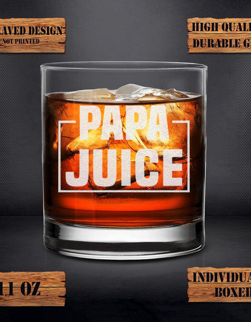 Load image into Gallery viewer, Papa Juice Whiskey Glass - Funny Birthday Retirement Fathers Day Gift for Grandpa Papa
