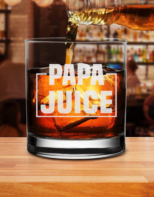 Load image into Gallery viewer, Papa Juice Whiskey Glass - Funny Birthday Retirement Fathers Day Gift for Grandpa Papa
