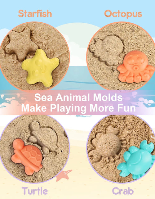 Load image into Gallery viewer, Beach Toys for Toddlers Kids, Sand Toys for Kids Toddler, Sandbox Toy for Toddler Incl Beach Bucket and Shovel Set, Animal Mold, Travel Beach Toy for Toddler 3-4-6-8-10 with Castle Bucket
