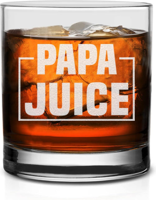 Load image into Gallery viewer, Papa Juice Whiskey Glass - Funny Birthday Retirement Fathers Day Gift for Grandpa Papa
