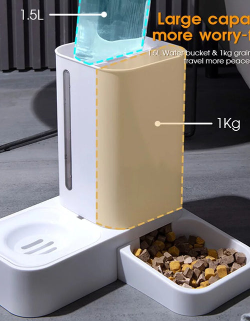 Load image into Gallery viewer, 2 in 1 Automatic Auto Pet Cat Dog Food Feeder Dispenser Set,Gravity Water Bowl
