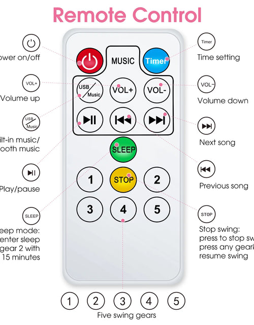 Load image into Gallery viewer, Baby Swing for Infants - APP Remote Bluetooth Control, 5 Speed Settings, 10 Lullabies, USB Plug (Gray)
