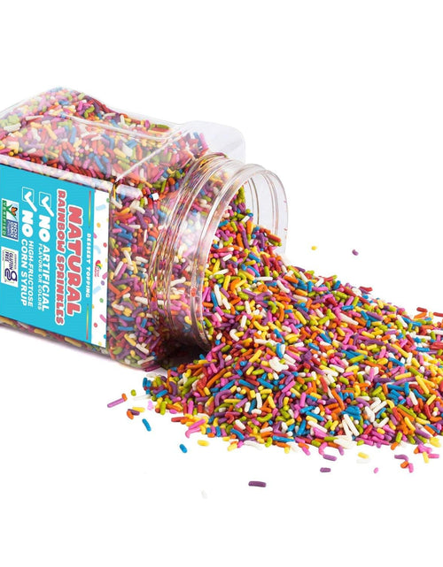 Load image into Gallery viewer, All NATURAL Sprinkles Rainbow - Rainbow Sprinkles with NO ARTIFICIAL COLORS, VEGAN, SOY FREE, EGG FREE - Carnival Sprinkles in Resealable Container, 1.6 LB Bulk Candy
