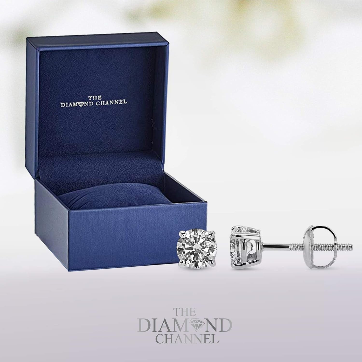 Certified Diamond Earrings for Women in 14K Gold with Screw Back and Post Studs (I1-I2 Clarity), Choice of Carat Weights