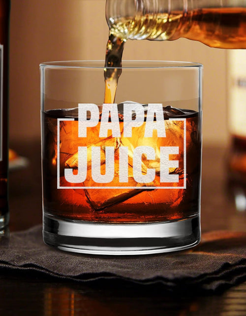 Load image into Gallery viewer, Papa Juice Whiskey Glass - Funny Birthday Retirement Fathers Day Gift for Grandpa Papa
