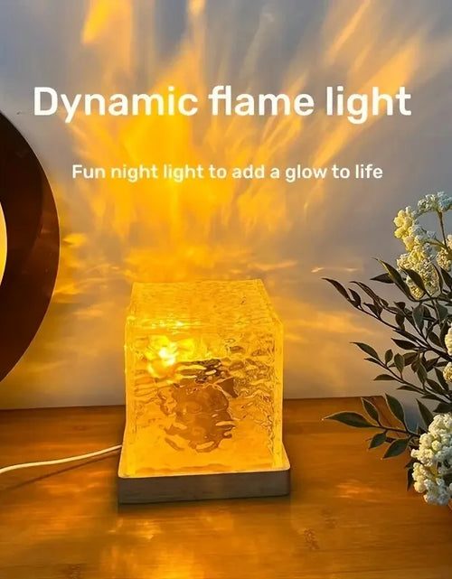 Load image into Gallery viewer, Dynamic Rotating Water Ripple Projector Night Light 3/16 Colors Flame Crystal Lamp for Living Room Study Bedroom Rotating Light
