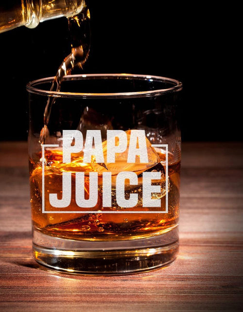 Load image into Gallery viewer, Papa Juice Whiskey Glass - Funny Birthday Retirement Fathers Day Gift for Grandpa Papa
